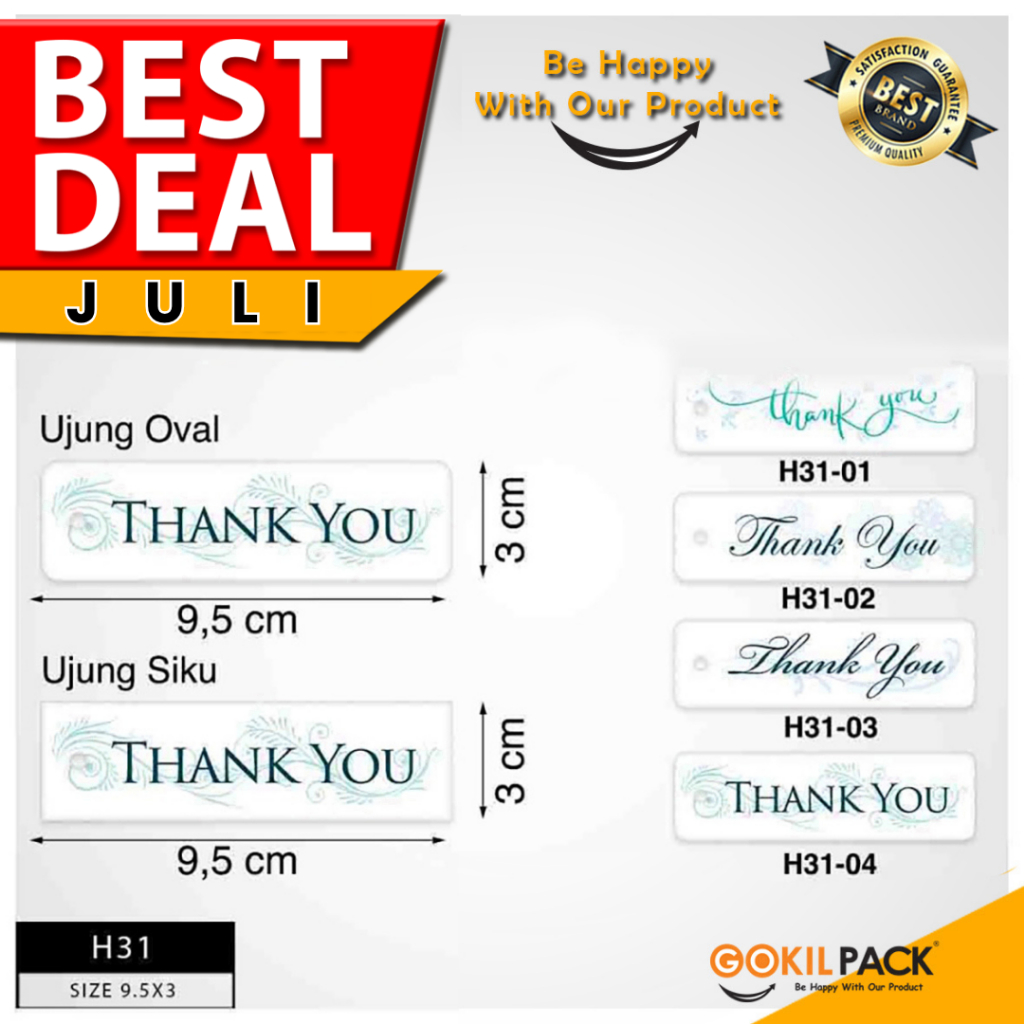 

Hang Tag - Tag Murah - Hang Tag Motif Thank You 3x9.5 | H31