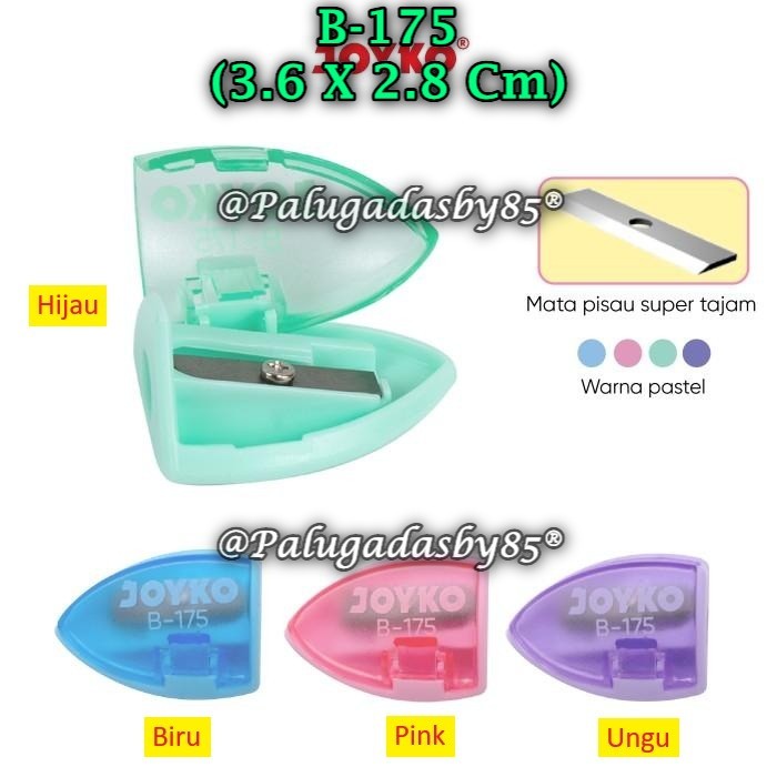 

(1 Biji) Rautan Tabung JOYKO B-175 BISA PILIH WARNA / Rautan Serutan Sharpener Joyko B-175 (1 Biji)