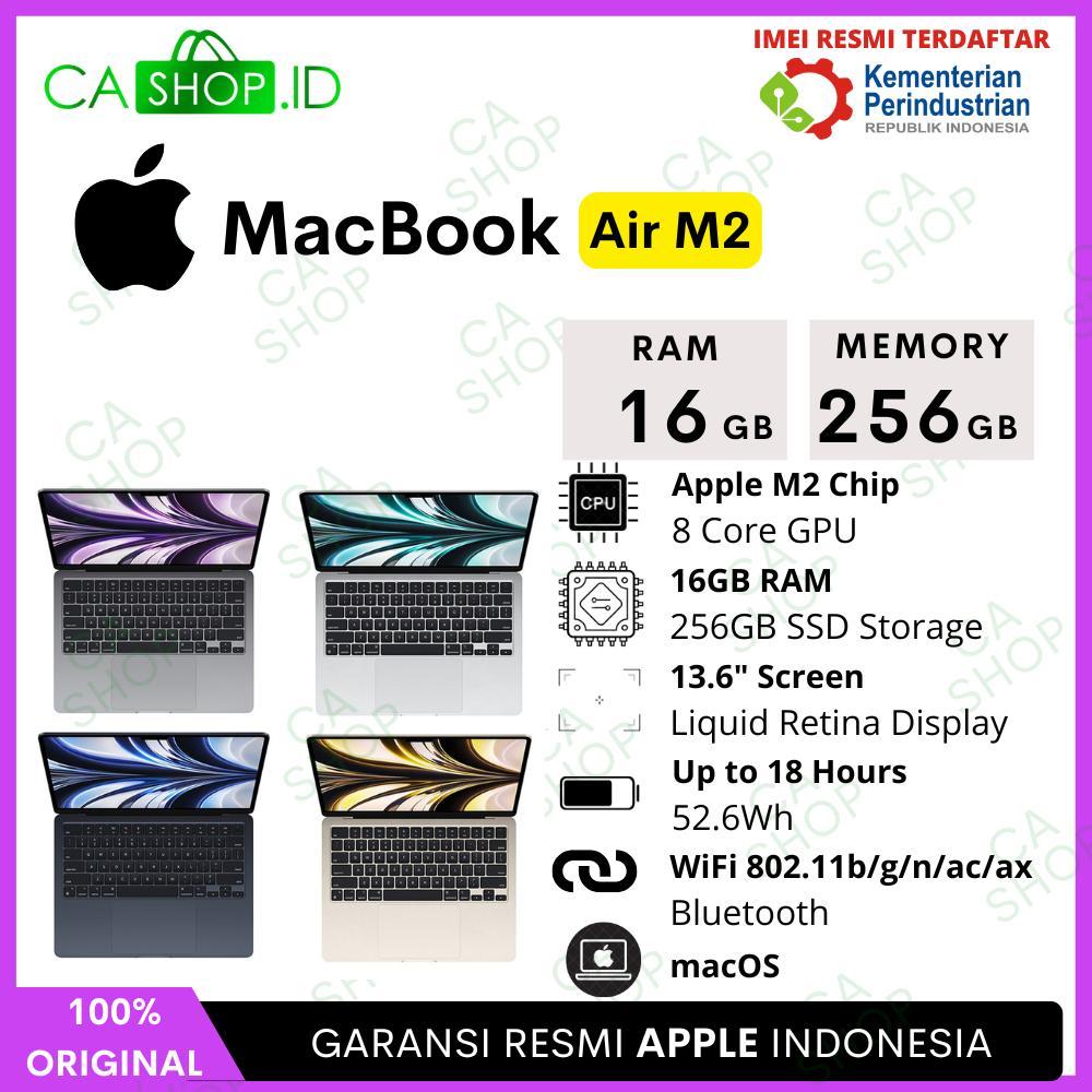 MacBook Air M2 13.6 inch 8GB 16GB 256GB 512GB New Baru Original Garansi Resmi Indonesia GDN TAM iBox