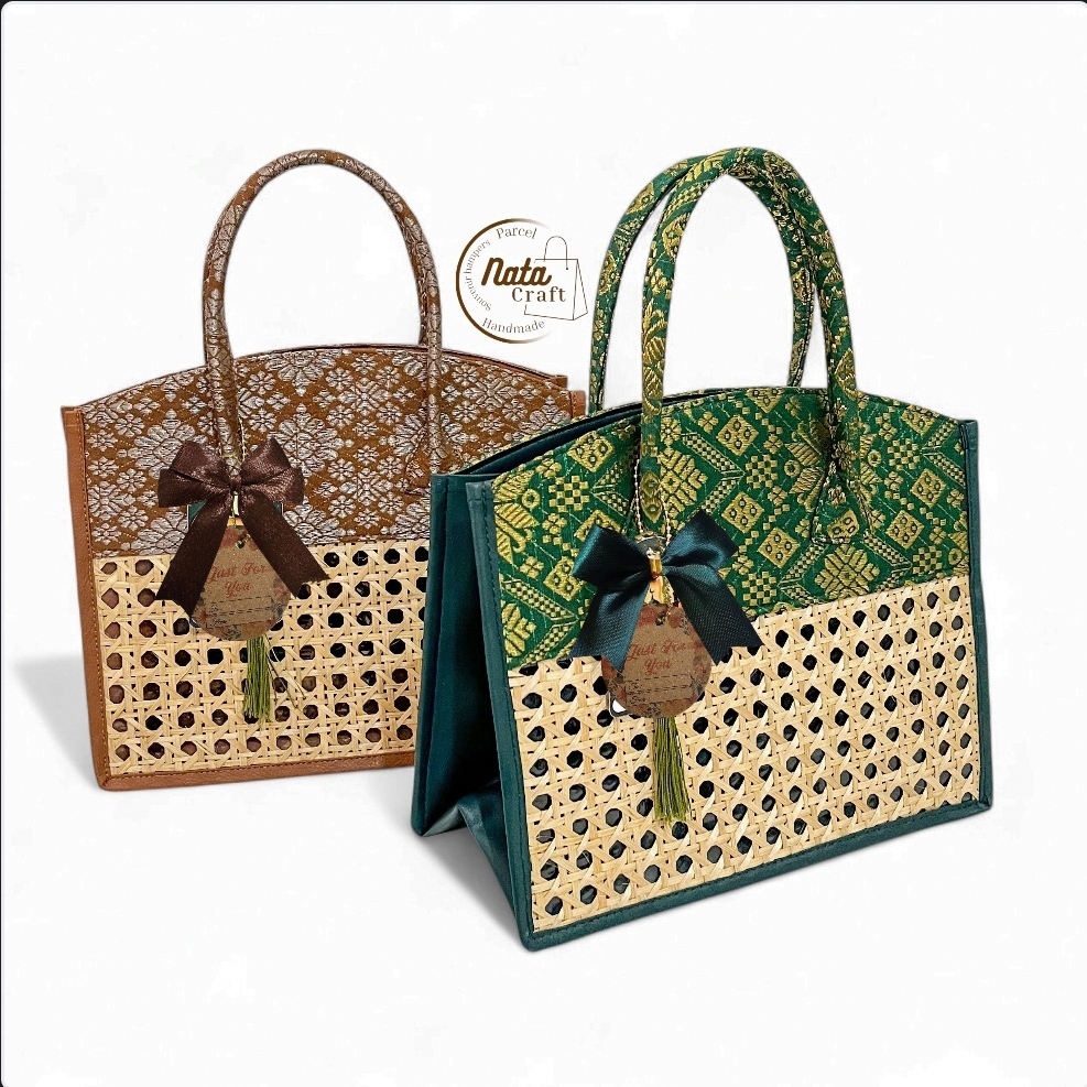 

Natacraft-Tas Hampers Goodie Bag Ramadhan Songket Tas Hampers Lebaran Tas Bingkisan Gift Bag Tas Kado