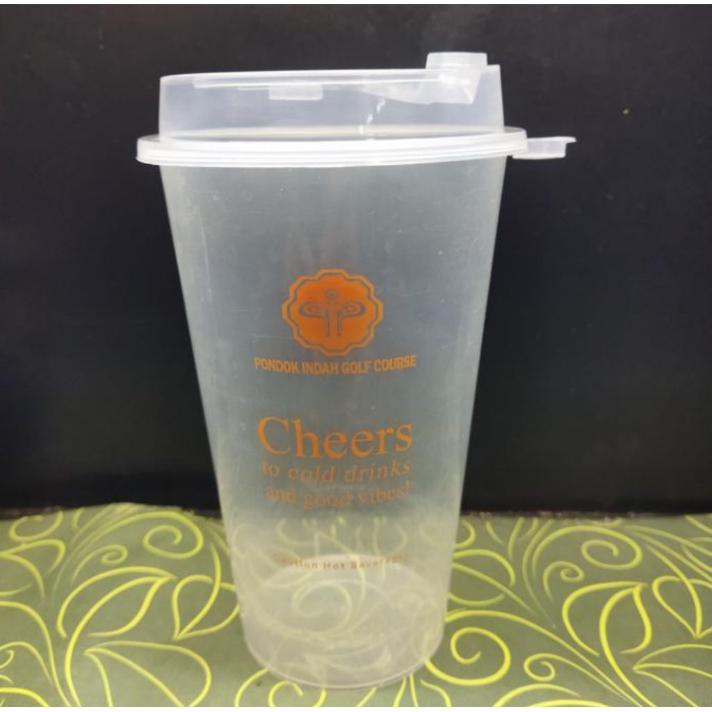 Plastik Cup Inject/Thinwall 16 Oz Datar + Cetak/Sablon