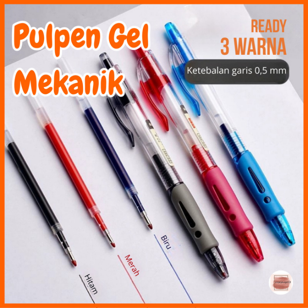 

Appletree SALE 12 PCS - Tekan Pen Netral Hitam 0,5 Pen Air Merah Menandatangani / Pulpen Air