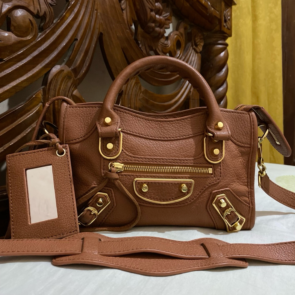 Preloved Balenciaga Mini City Metallic Edge