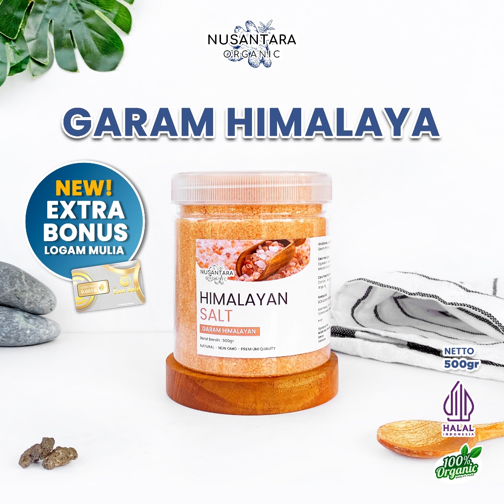 

Nusantara Organic Garam Himalaya Pink Rock Salt Pakistan Original Natural Food Grade 500gr