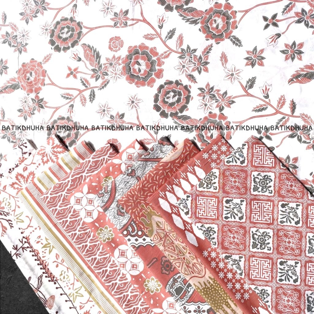 Kain Batik TRR warna Pink Dusty Salem 2 meteran