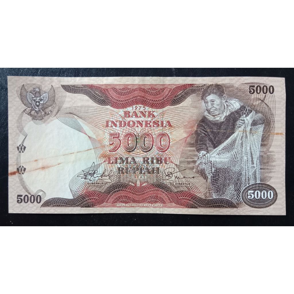 UANGKUNO 5000 RUPIAH PENJALA THN 1975
