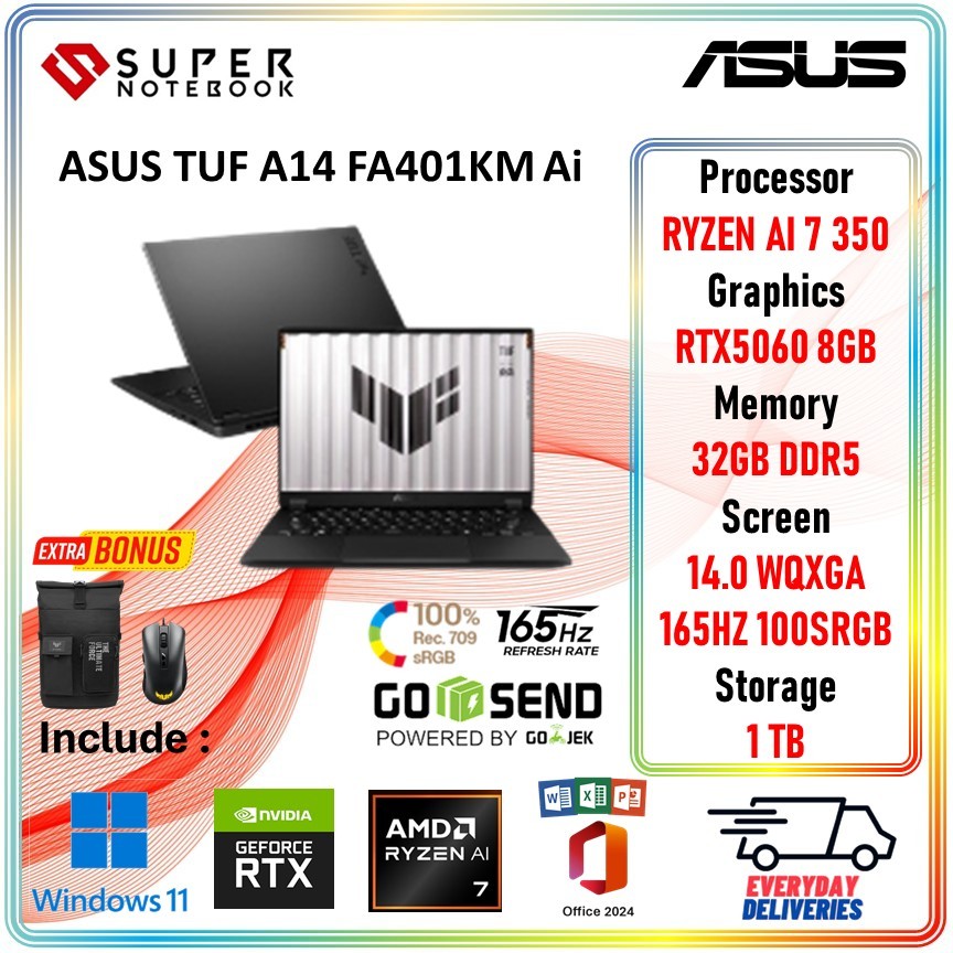 ASUS TUF A14 FA401KM RYZEN AI 7 350 RTX5060 8GB/ 32GB 1TB W11+OHS+M365B 14.0 WQXGA 165HZ 100SRGB (BO