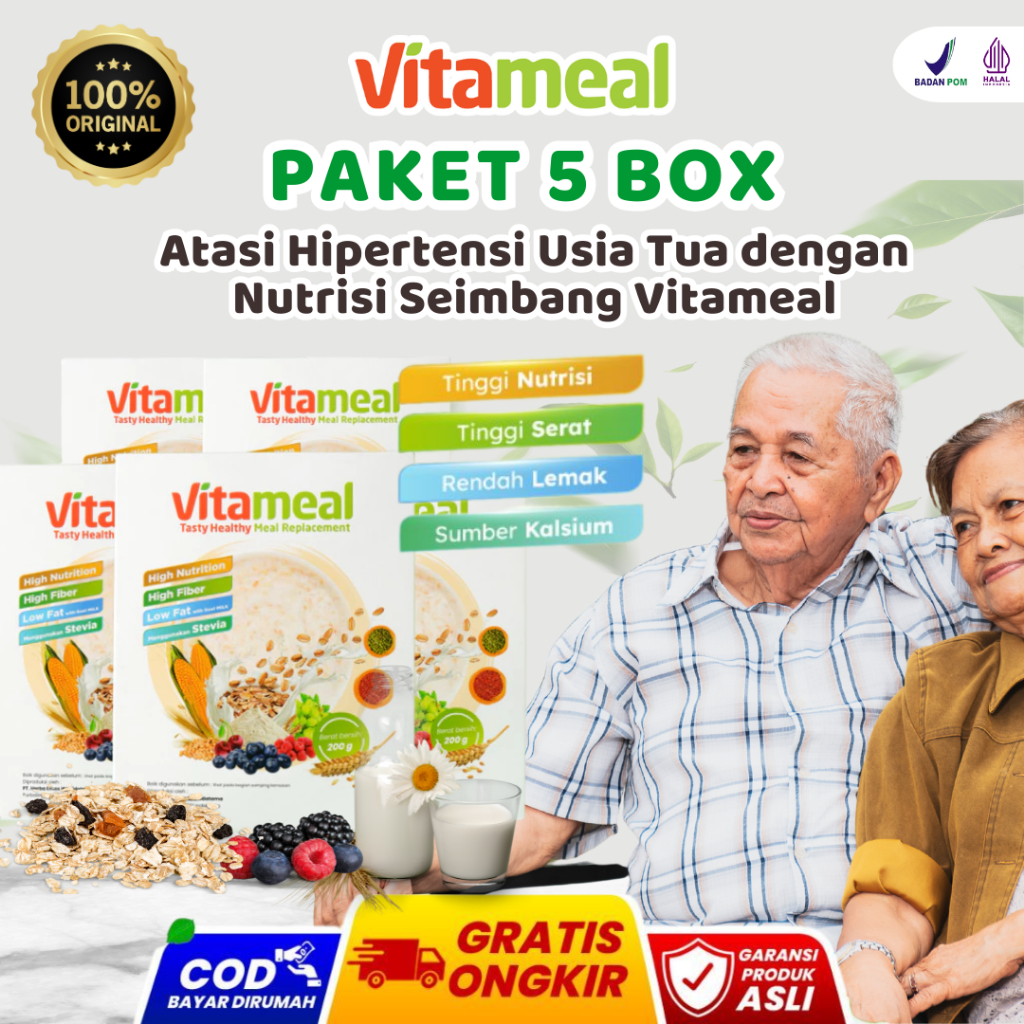 

[AMPUH] Vitameal Paket 5 Box Makanan Nutrisi Seimbang untuk Kesehatan Harian Diet Kebas Kesemutan Neuropati Penurun Rendah Gula Hipertensi Gerd Asam Lambung VITAMIEL HIPERTENSI