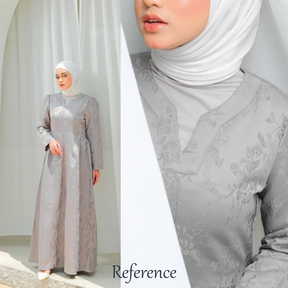ALIA ANGGUN jacquard mid a line dress | gamis | syari | DRESS PESTA | DRESS maxi| VYLOVED PRELOVED