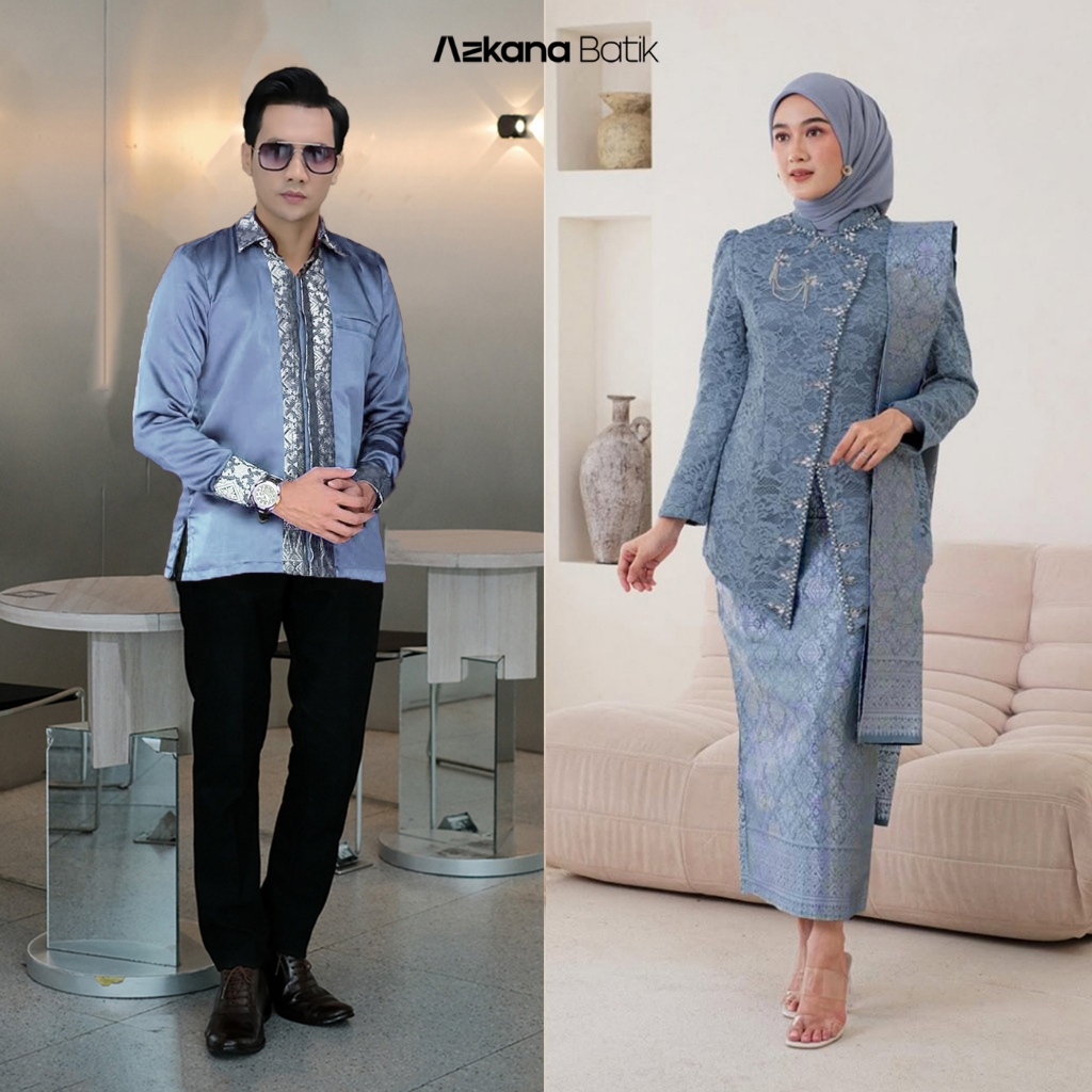 TERBARU BESTPROMO AZKANA BATIK - KEBAYA COUPLE TERMURAH KEBAYA JANGGAN PASANGAN COUPLE KEBAYA
