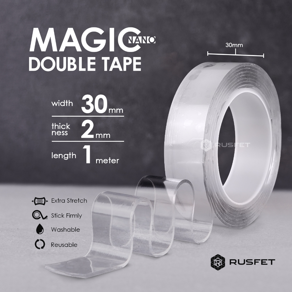 

Double tape isolasi bening dua sisi ajaib warna transparan kuat