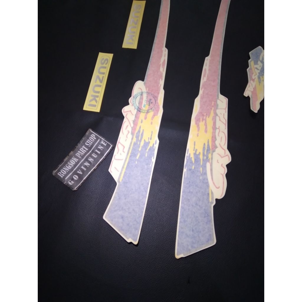 striping stiker sticker suzuki crystal 92 93 94 biru merah kuning ori asli