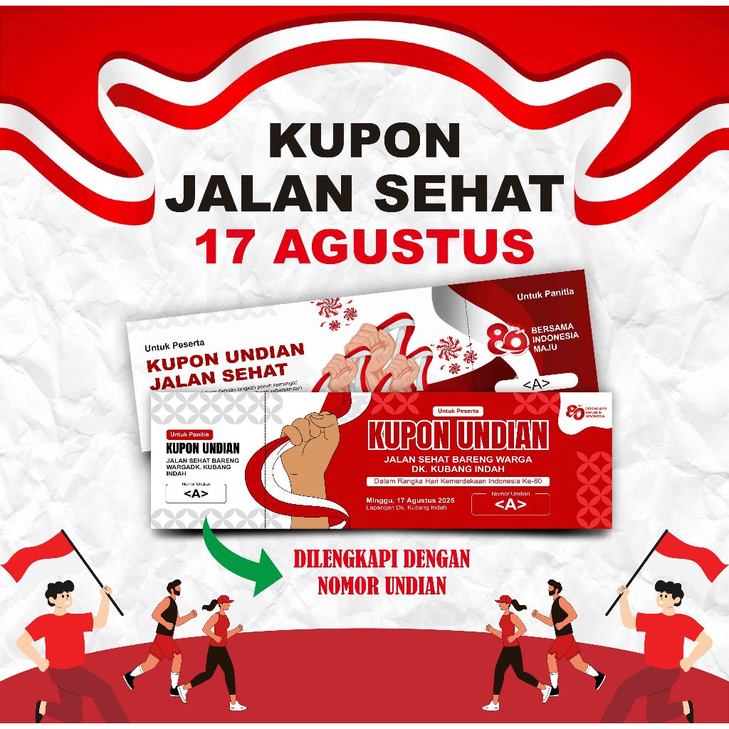 

100 Lembar Kupon Jalan Sehat Kupon Undian 17 Agustus