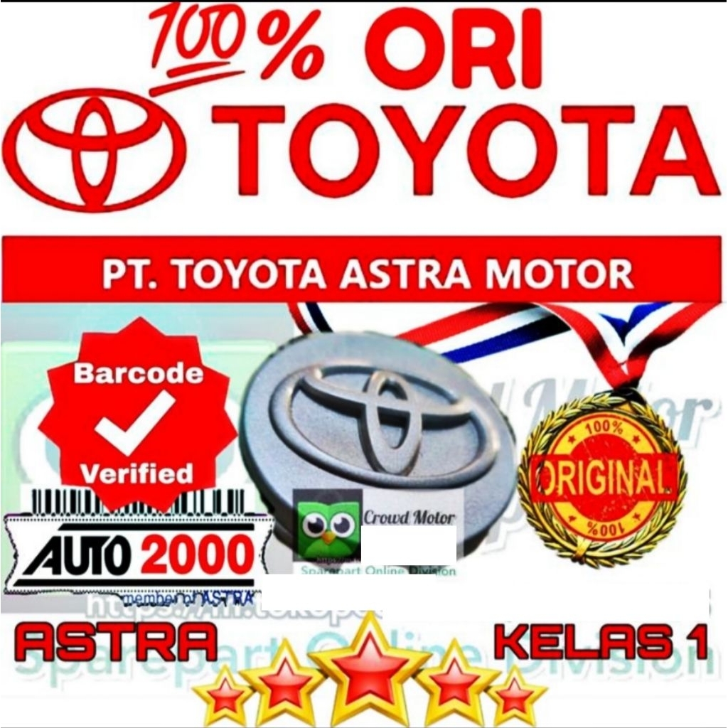 Tutup Dop Velg AVANZA 2005-2011 ORI TOYOTA 100% ASTRA