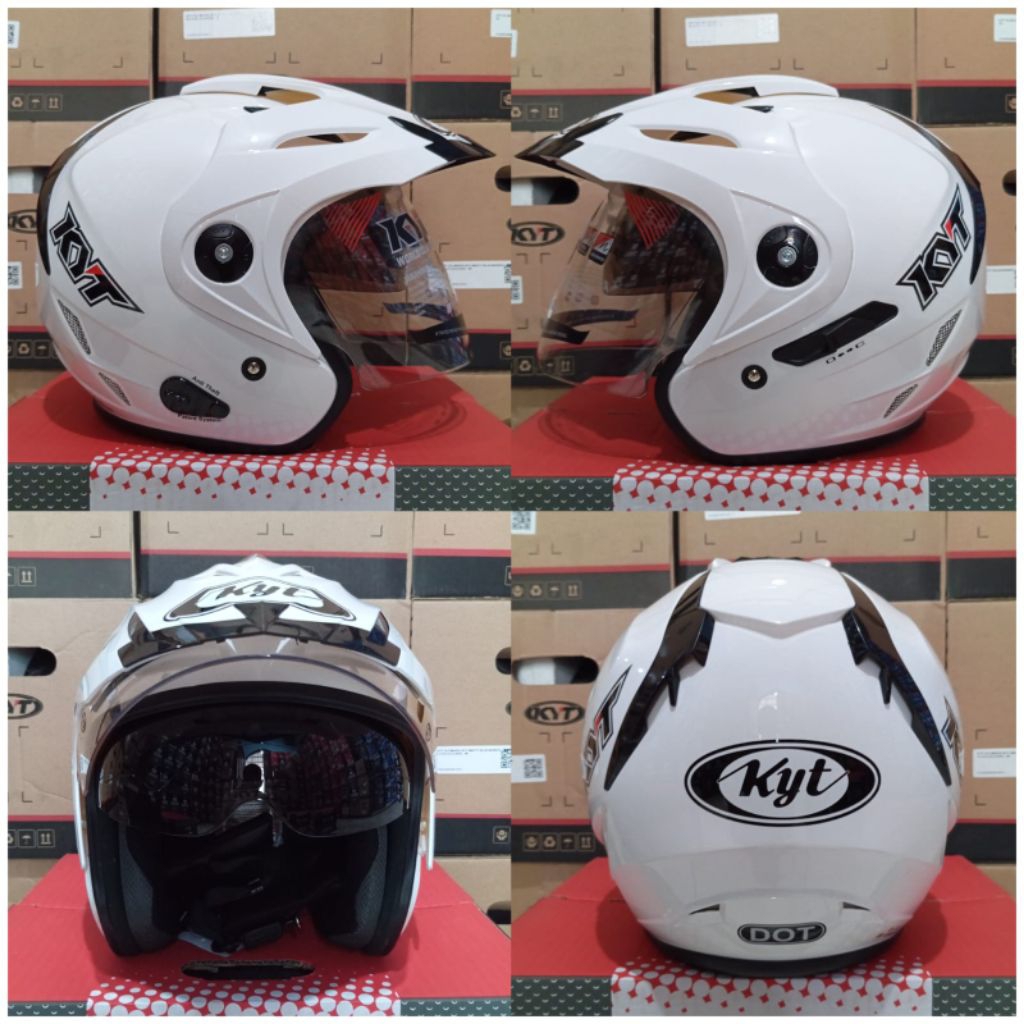 KYT HELM VENOM RR SOLID WHITE DOUBLE VISOR