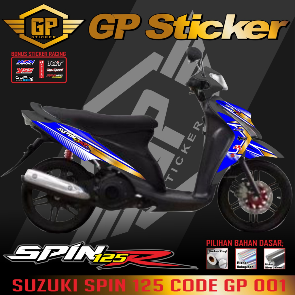 Sticker  Striping  Variasi  Motor  SUZUKI SPIN 125 Variasi Simpel TERKEREN ANTI PUDAR CODE GP 001