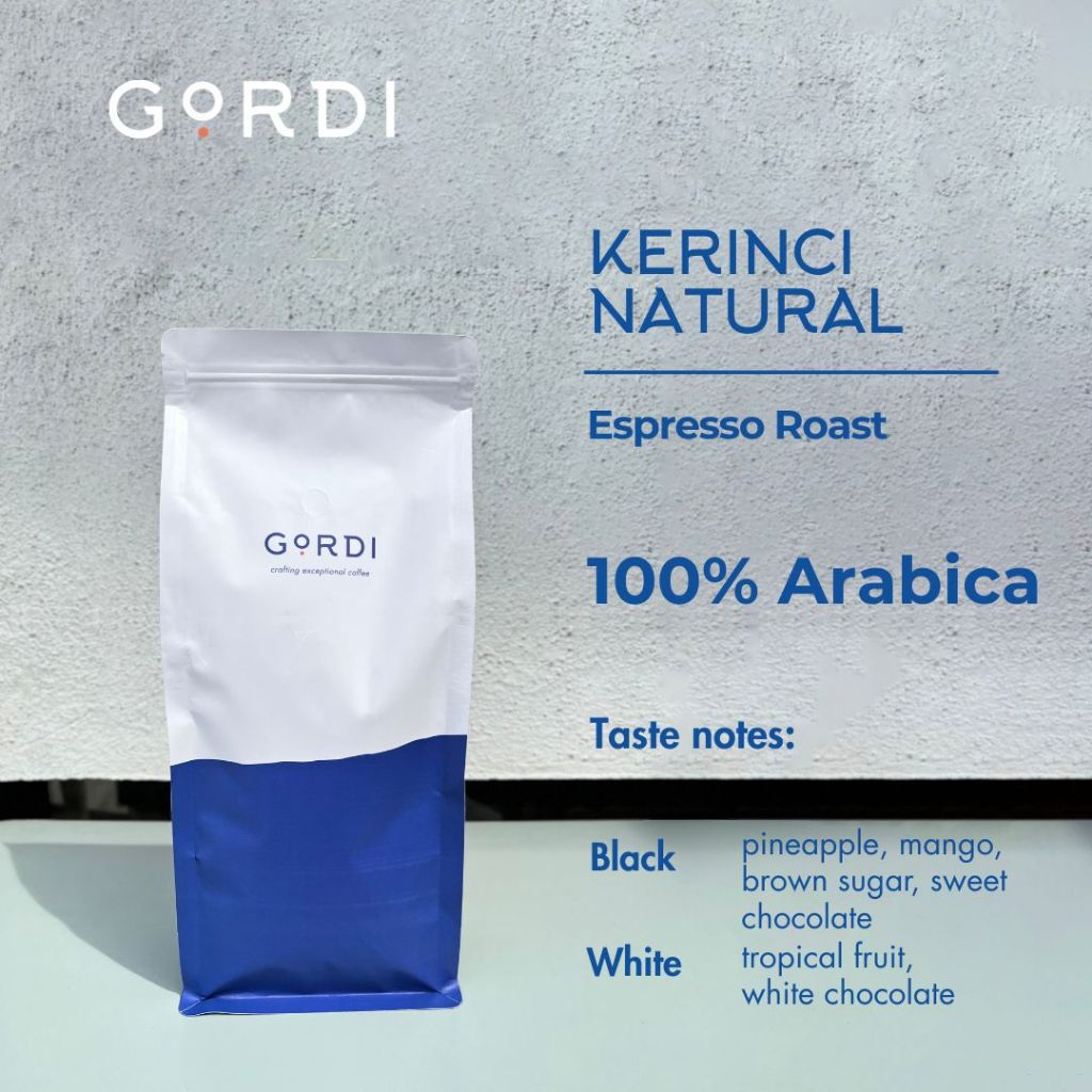 

Gordi Kopi Arabika Kerinci Kayu Aro Espresso Roast Single Origin 100% Arabica - Pouch 200gr
