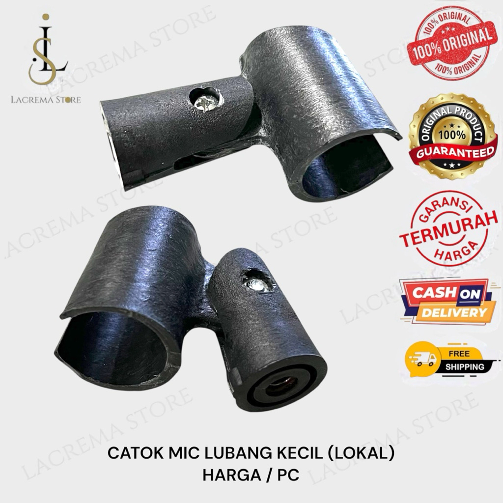 CATOK MIC LUBANG KECIL LOKAL | JEPIT MIC HOLDER MIC PLASTIK HITAM DRAT KECIL LOKALCA