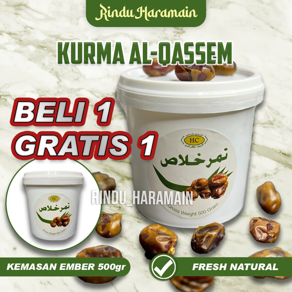 

Kurma Al Qaseem Kemasan Ember l Promo Beli 1 Gratis 1 l Kurma Al Qossim Fresh