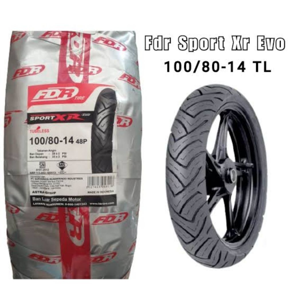 Ban Fdr Sport Xr Evo 100/80-14 Ban Tubless Fdr Sport Xr Evo
