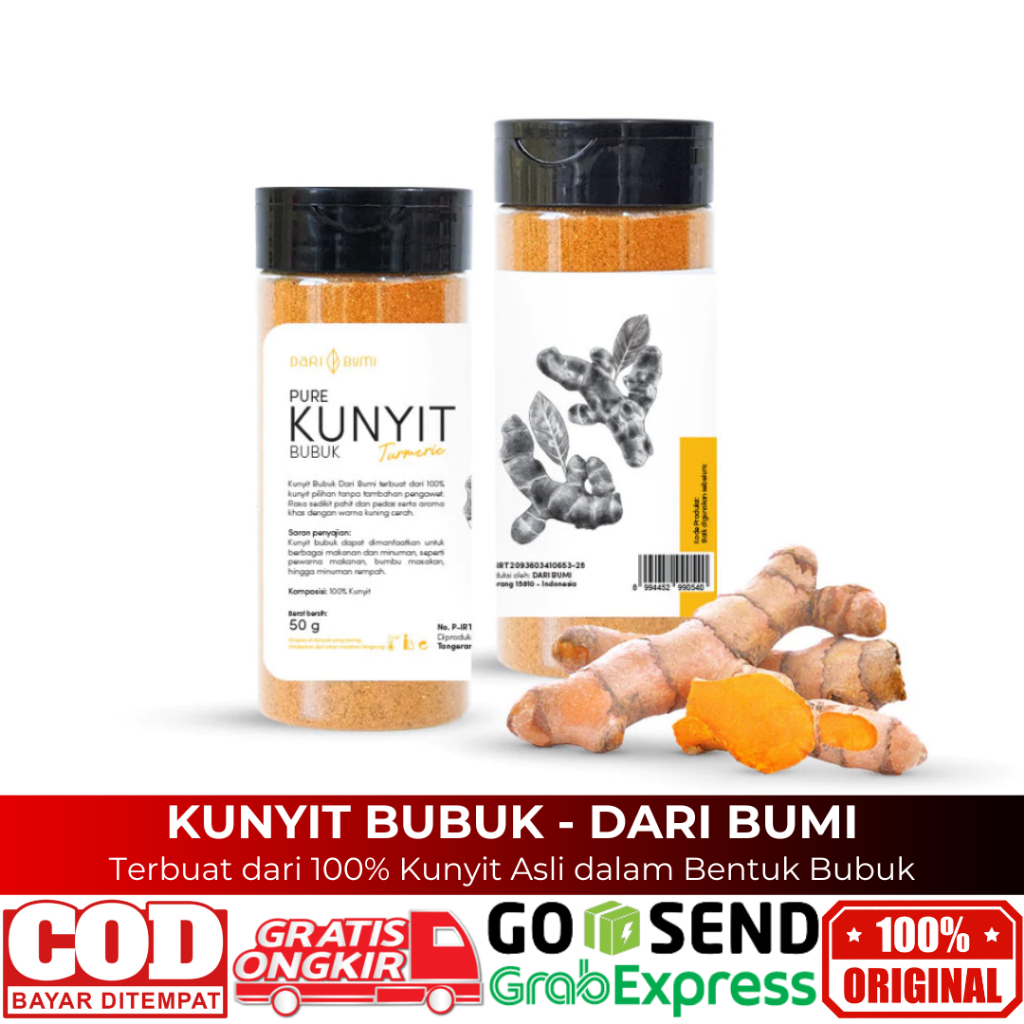 

Kunyit Bubuk 50 Gr Premium Turmeric Powder Dari Bumi