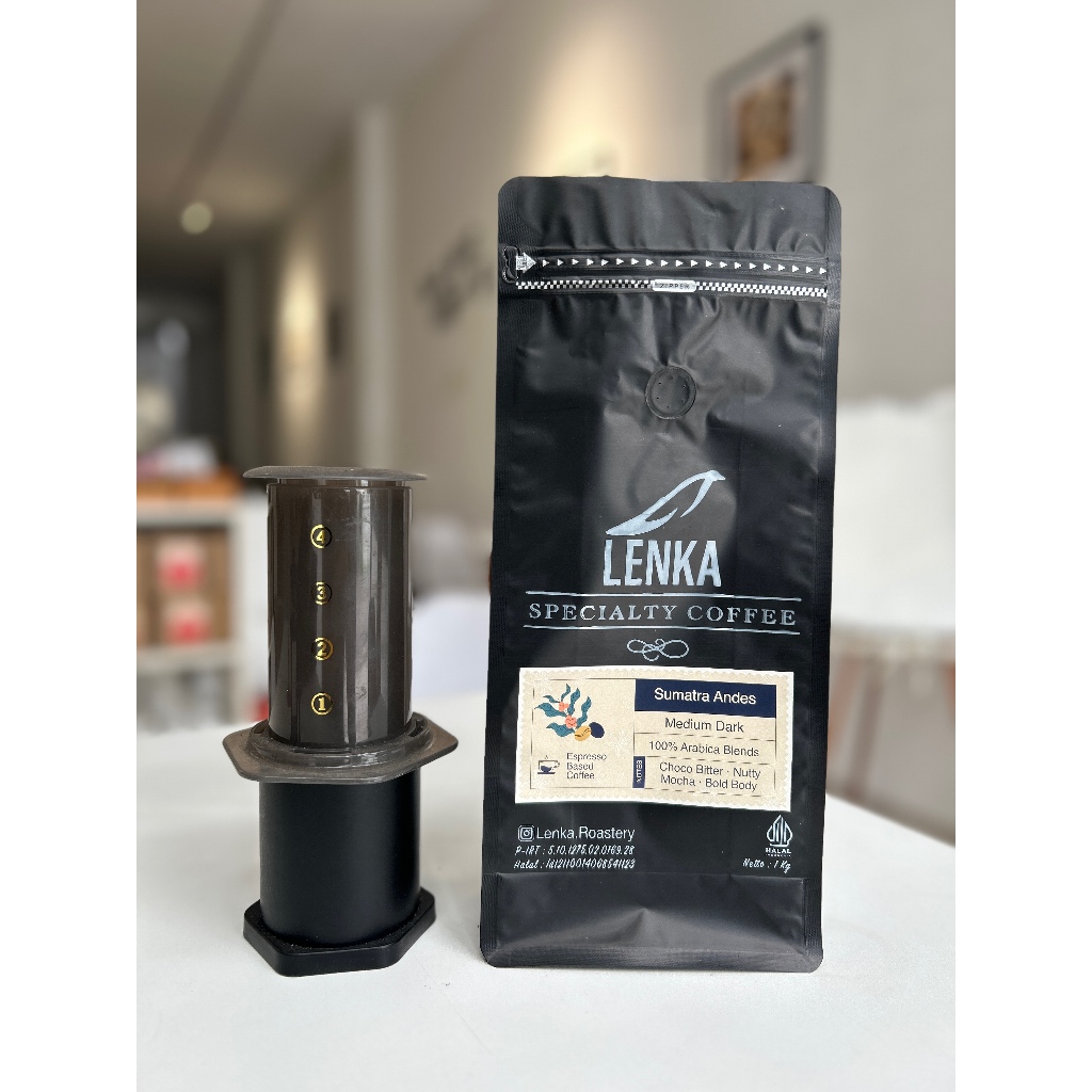 

Lenka Sumatra Andes arabica roasted coffee beans Biji Kopi