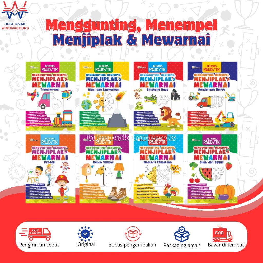 Aktivitas PAUD/TK menggunting, menempel, menjiplak dan mewarnai: melatih koordinasi mata dan tangan 