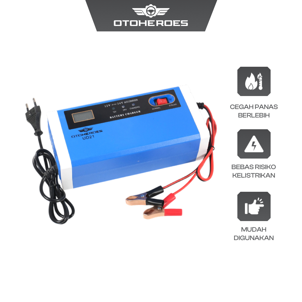 OTOHEROES Charger Aki Mobil Motor Battery Charger 12/24V 10A - UD21