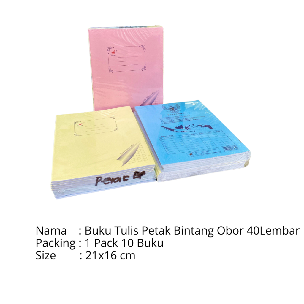 

Buku Tulis Petak Bintang Obor 40Lembar (10 buku)