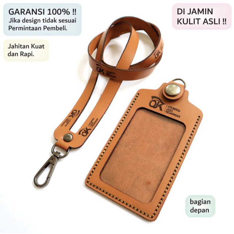 

ID Card Holder Kulit asli costume Ukir Nama Dan Logo Free