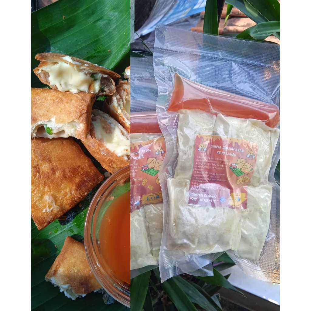 

Lumpia isi dimsum ayam keju lumer + saus (4pcs) frozen
