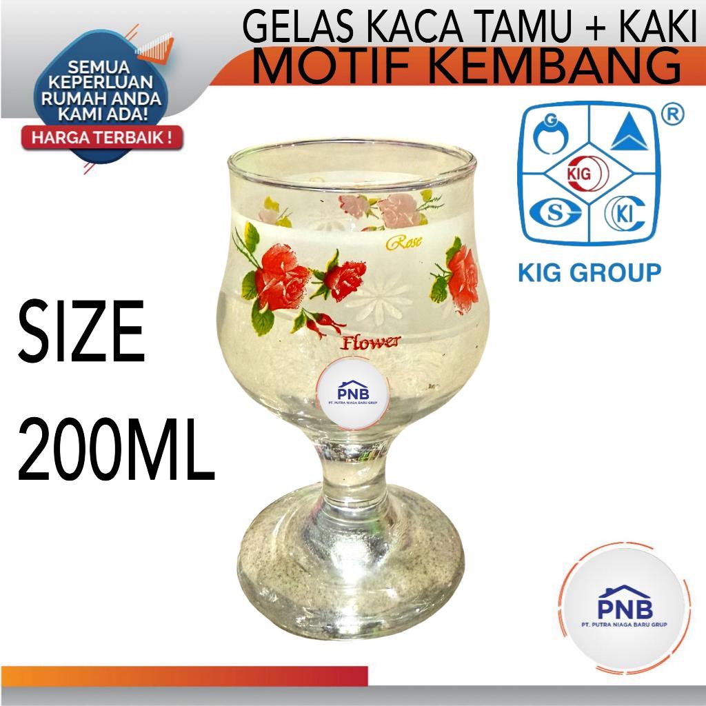 Gelas Wine Kaki Pendek/ Gelas Kaki/ Gelas Kaca/ Gelas Motif Kembang