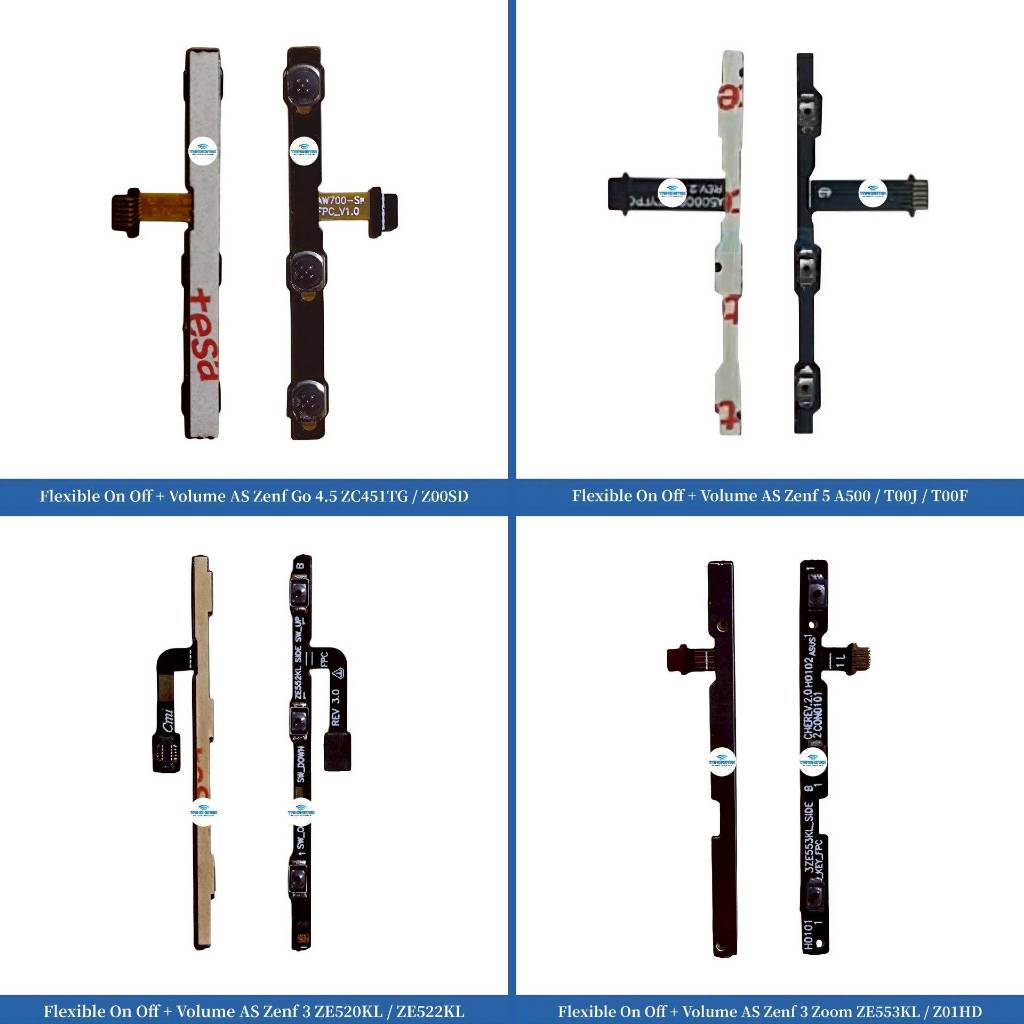 Flexible On Off + Volume Asus Zenfone 5 - A500 - T00J - T00F - Go 4.5 - ZC451TG - Z00SD - 3 - ZE520K