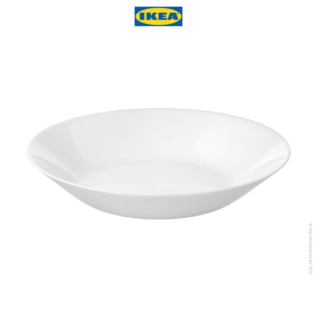Simona.Co Ikea Oftast Piring Makan Cekung Bahan Kaca Temper Putih 20Cm