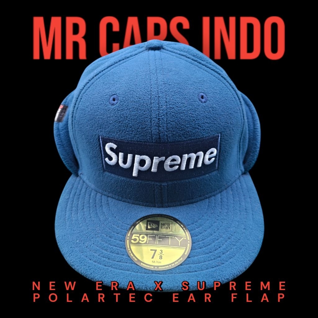 NEW ERA X SUPREME POLARTEC EAR FLAP RARE ITEM 7 3/8