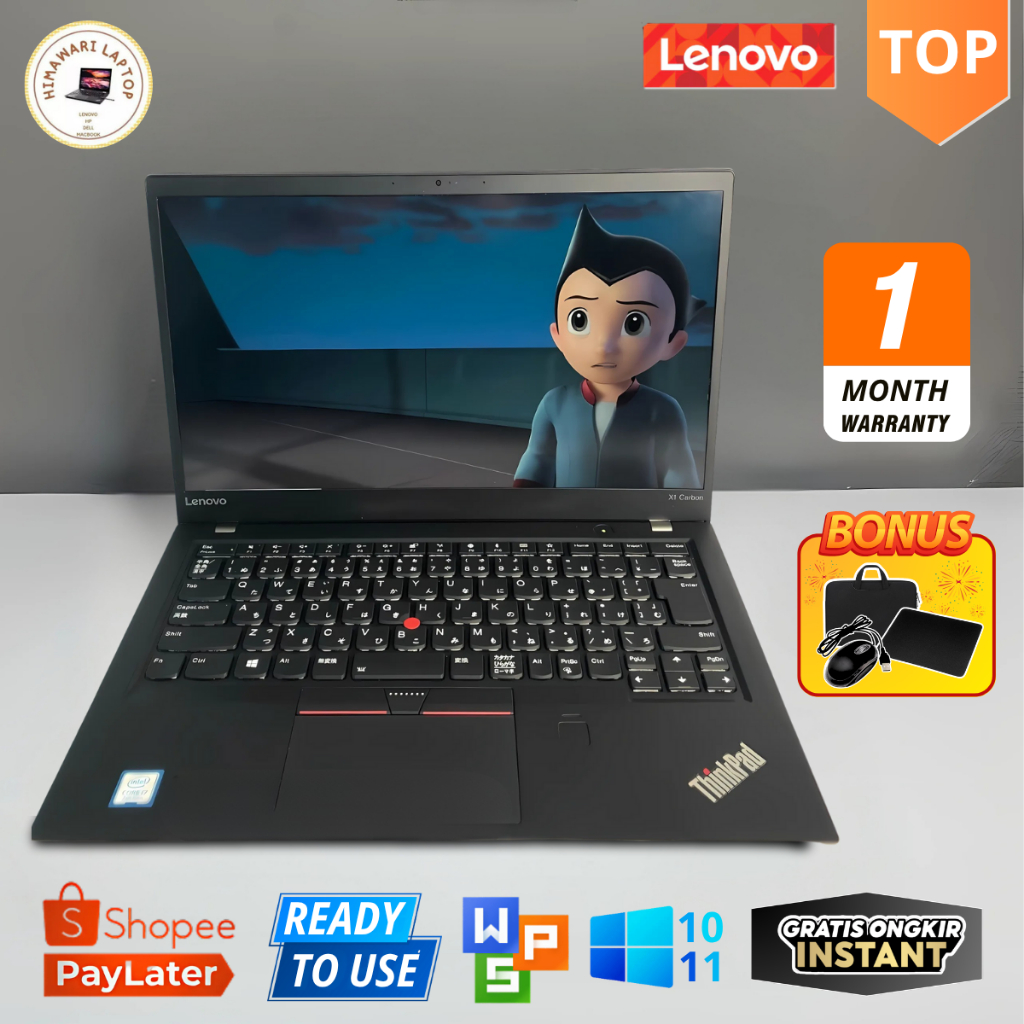 LAPTOP LENOVO X1 CARBON 5th CORE i5/i7 GEN7, MURAHH DENGAN GARANSI