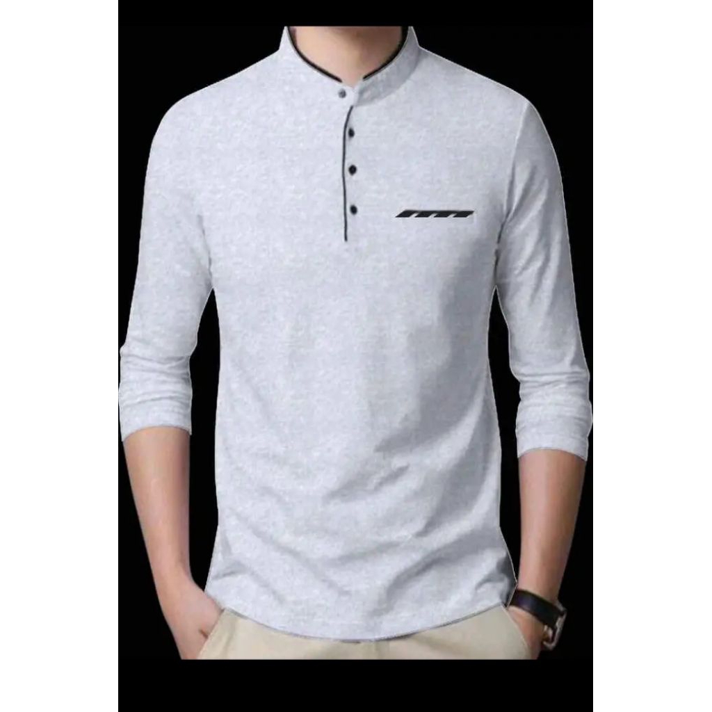 kaos polo kerah sanghai saku lengan panjang