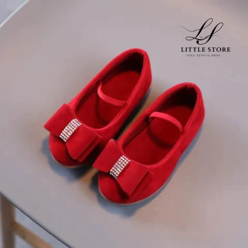 Sepatu Balet Anak Perempuan sol karet Anti slip / Promo flat shoes anak perempuan terlaris