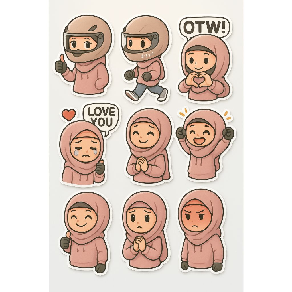 

stiker karakter aesthetic stiker jurnal planer Diary scrapbook Notes DIY ukuran A6