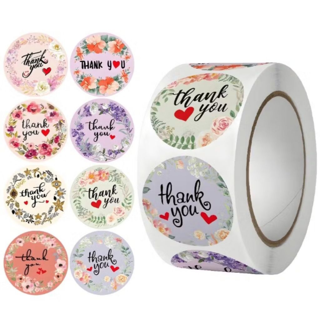 

STIKER THANKS YOU 500pcs/STIKER TERIMAKASIH WARNA SELF ADHESIVE SEAL LABEL ROLL