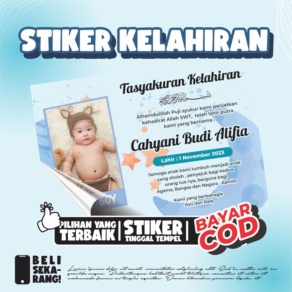 

STIKER KELAHIRAN BABY BORN LAKI LAKI & PEREMPUAN GLOSSY