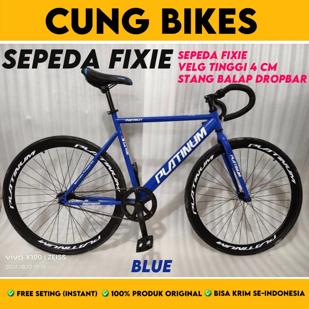 Sepeda Fixie Platinum Sport Frame Besi 700C  Velg Tinggi Torpedo ODESSY 1050 DOLTRAP stang balap