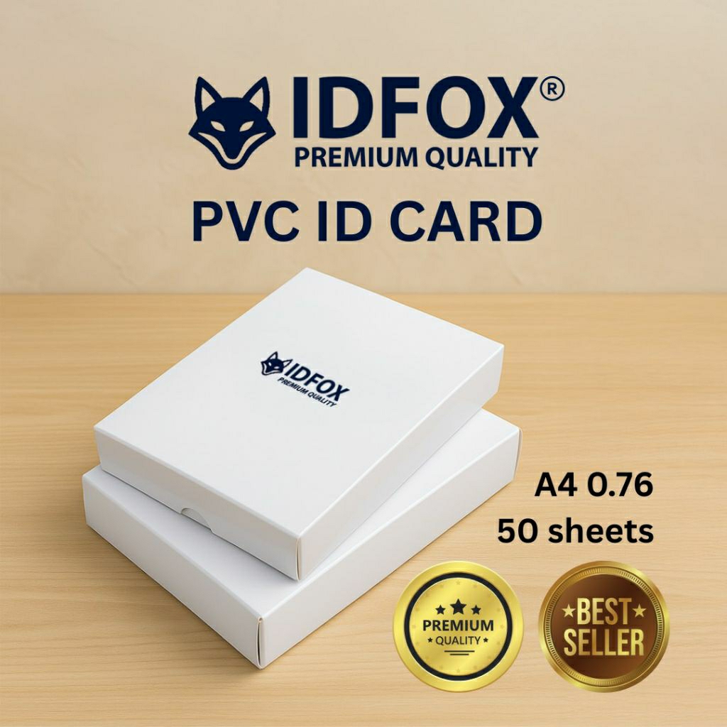 

idfox pvc id card premium quality 1 box 50 sheets