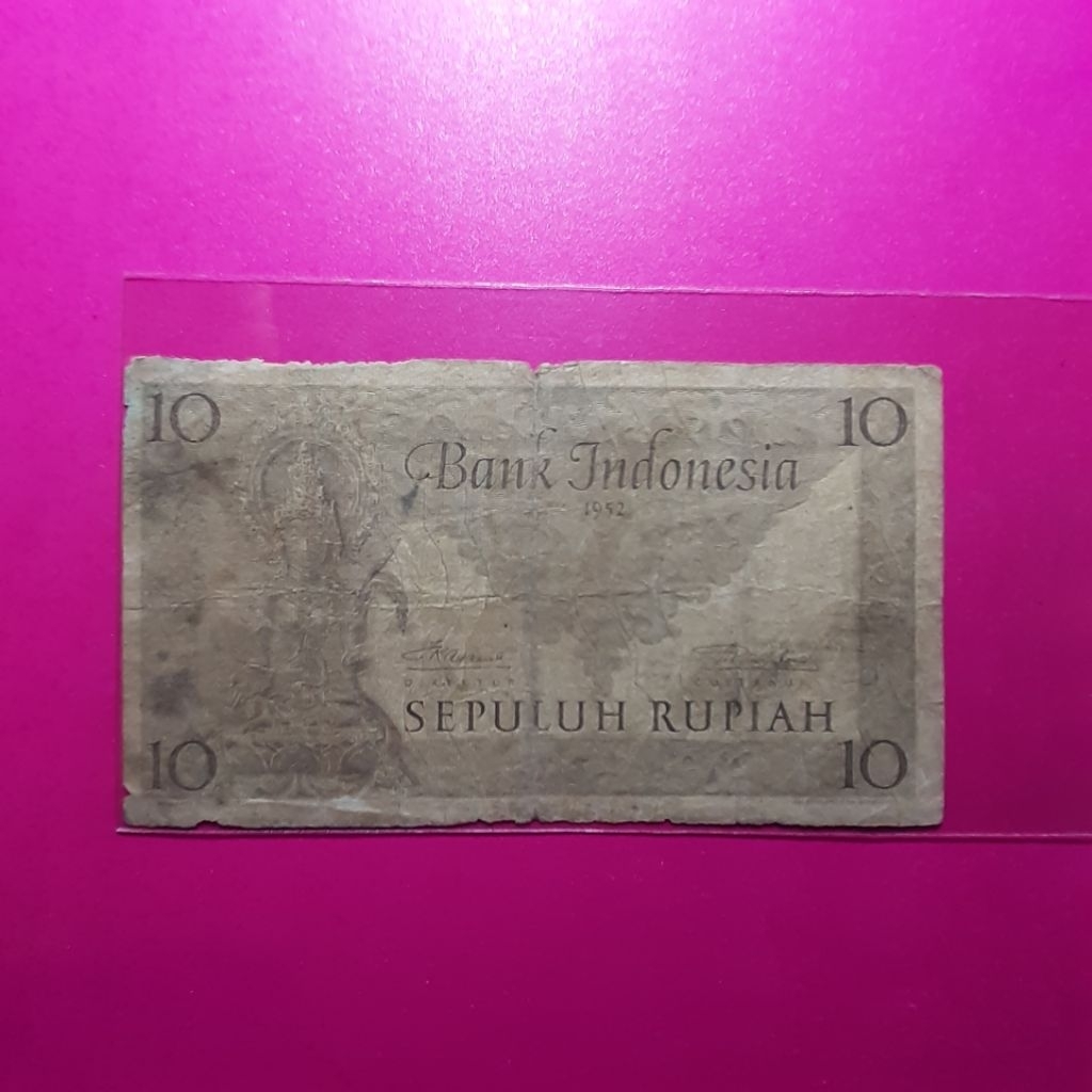 uang kuno 10 rupiah seri budaya tahun 1952