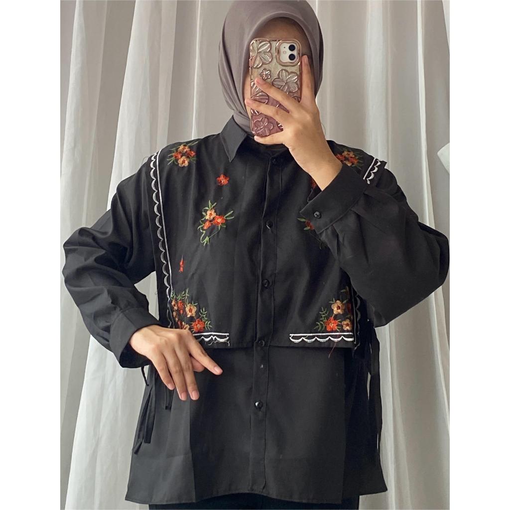 ATASAN KEMEJA ROMPI MIX BORDIR/ATASAN WANITA KEKINIAN