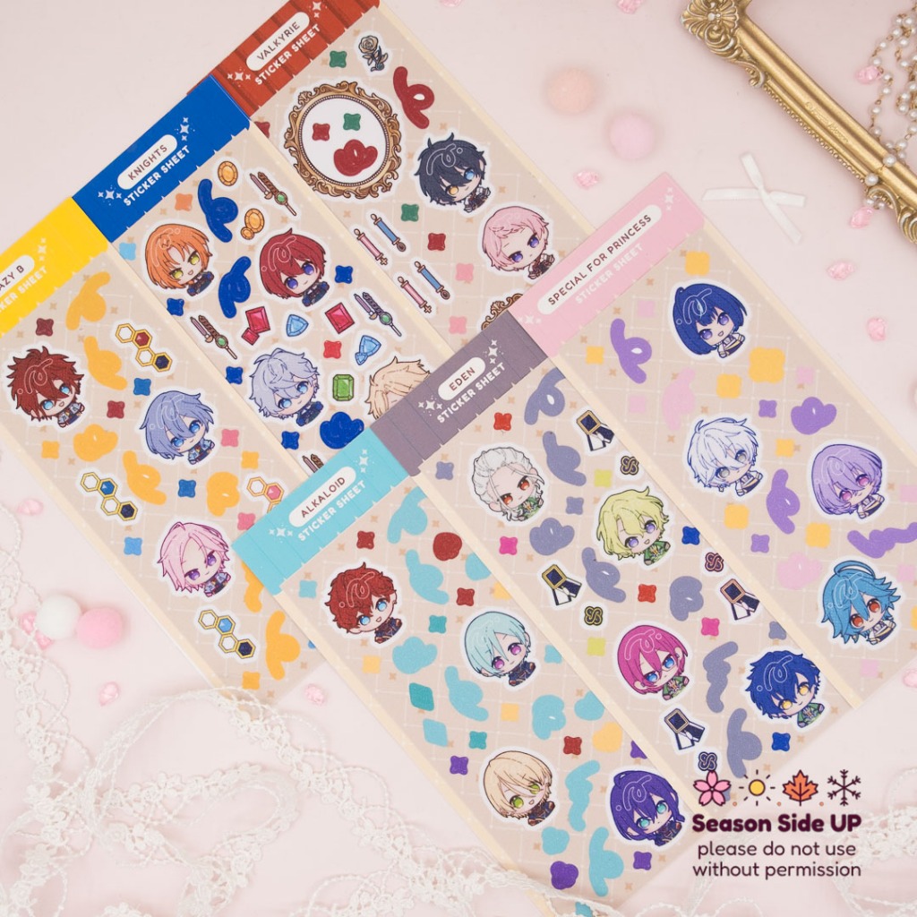 

Ensemble Stars!! Enstar Glitter Vinyl Sticker Sheet Fanart | Fanmerch | Anime | Game