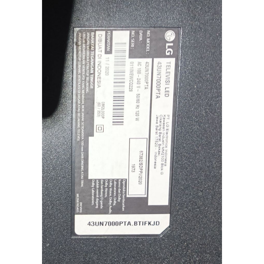 POWER SAPLY LG 43 UN 7000 PTA