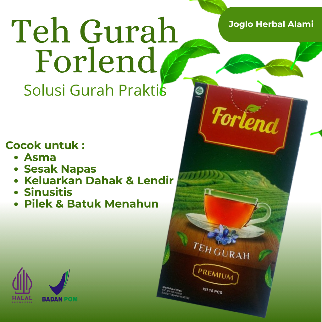 

Teh Gurah FORLEND - Atasi Batuk Berdahak, Asma, Sinusitis, Hidung Tersumbat - Herbal BPOM Halal
