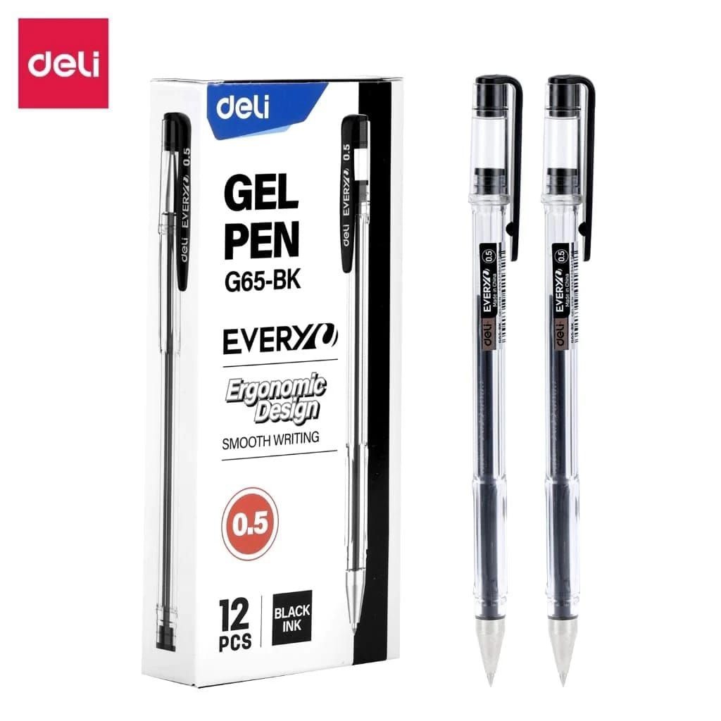 

Deli Pulpen Gel / Gel Pen 0.5 mm Nyaman Digenggam EG65 3 6 12 Pcs