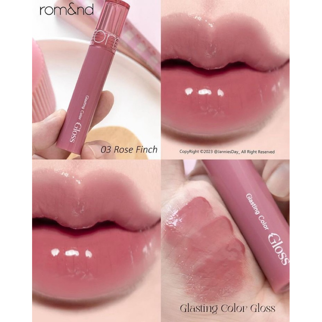 romand glasting color gloss 03 rose finch | liptint lipgloss rom&nd shade 3